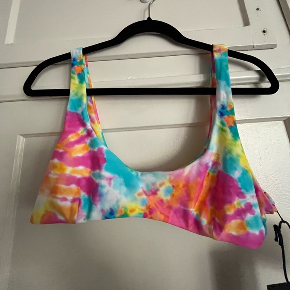 It’s now cool - the 90s crop bikini top in watercolor NWT size large- top only - Picture 7 of 11